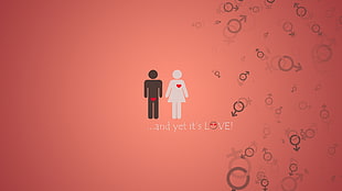 man and woman logo and it's love print